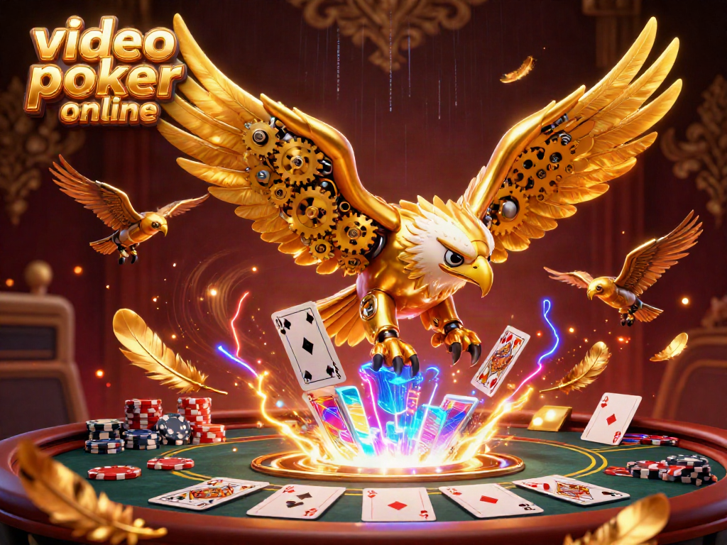 Experience video poker online with dynamic holographic cards and stunning 3D characters in an exciting setting.
